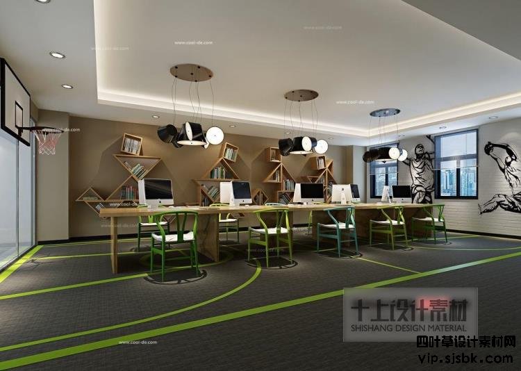 2017loft工业风格办公室装修设计3D模型效果图桌椅3Dmax模型素材-第24张图片