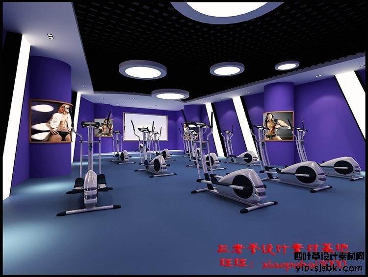 新瑜伽馆会所健身房3d模型体育器材3Dmax效果图设计素材-第30张图片