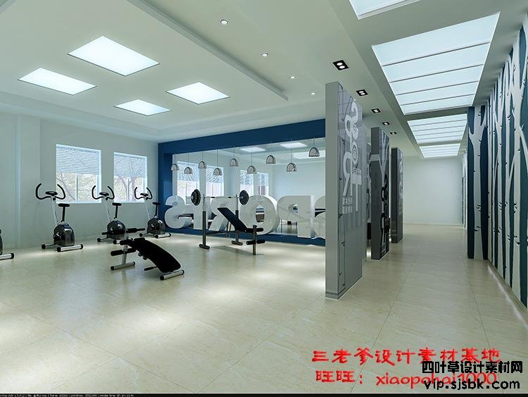 新瑜伽馆会所健身房3d模型体育器材3Dmax效果图设计素材-第26张图片
