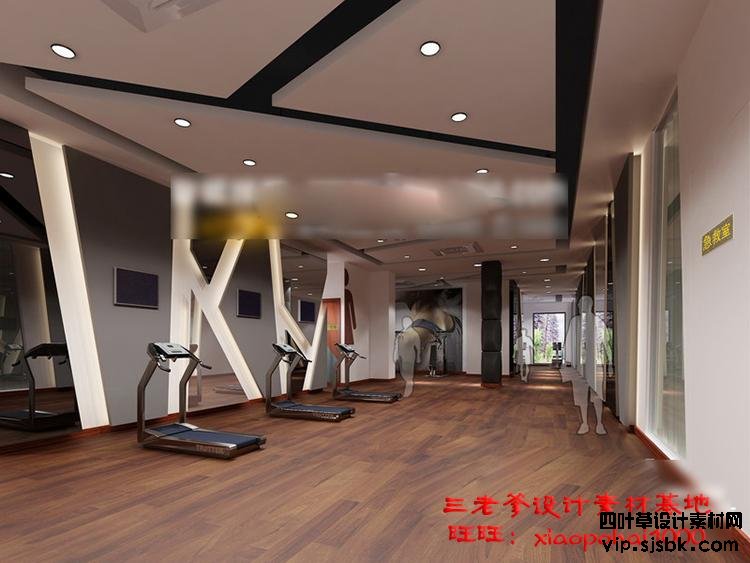 新瑜伽馆会所健身房3d模型体育器材3Dmax效果图设计素材-第13张图片