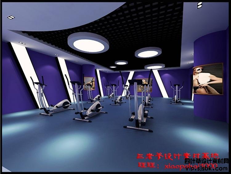 新瑜伽馆会所健身房3d模型体育器材3Dmax效果图设计素材-第25张图片
