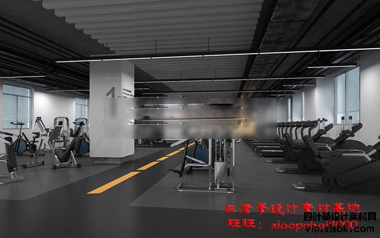 新瑜伽馆会所健身房3d模型体育器材3Dmax效果图设计素材-第11张图片