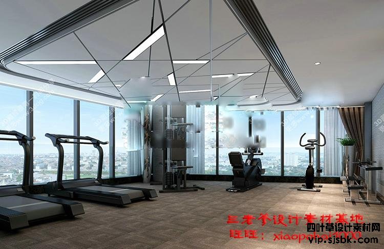 新瑜伽馆会所健身房3d模型体育器材3Dmax效果图设计素材-第22张图片