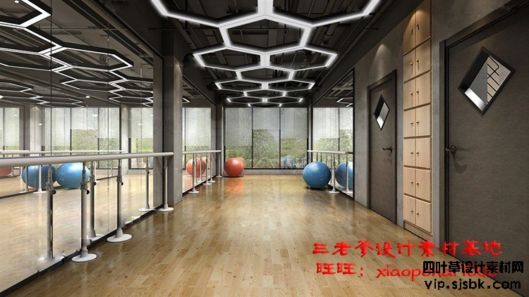 新瑜伽馆会所健身房3d模型体育器材3Dmax效果图设计素材-第52张图片