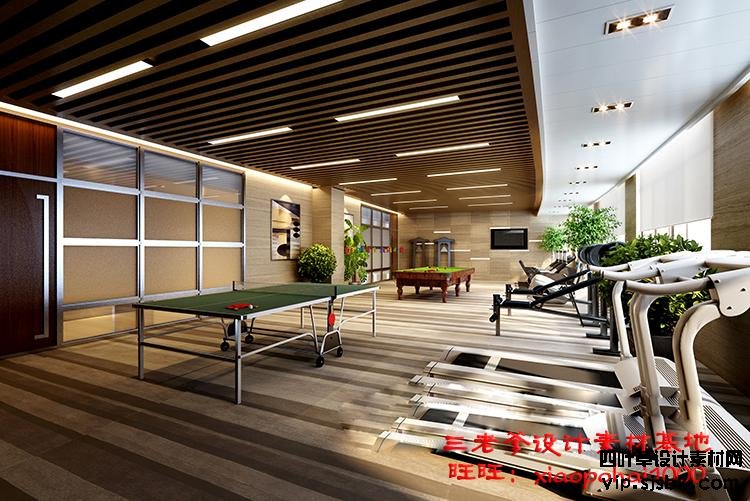 新瑜伽馆会所健身房3d模型体育器材3Dmax效果图设计素材-第39张图片