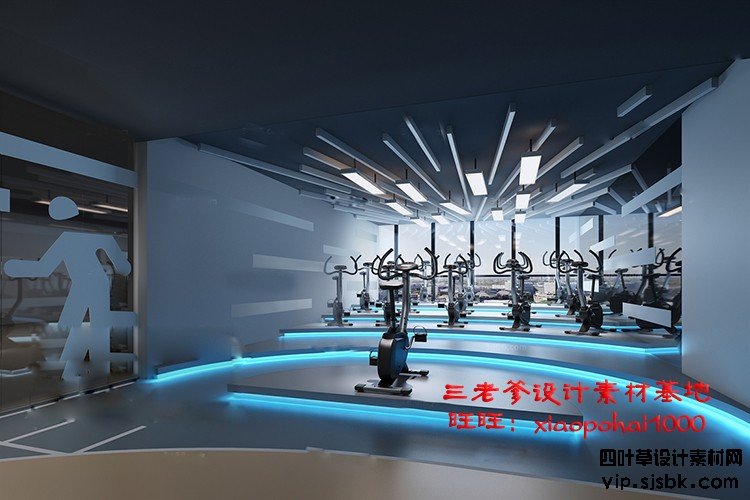 新瑜伽馆会所健身房3d模型体育器材3Dmax效果图设计素材-第36张图片
