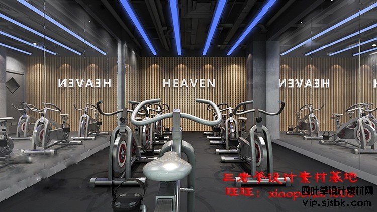 新瑜伽馆会所健身房3d模型体育器材3Dmax效果图设计素材-第61张图片
