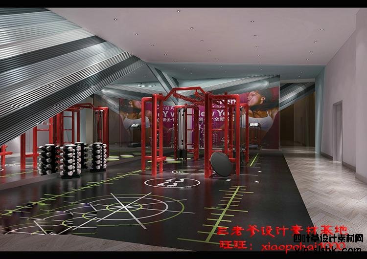 新瑜伽馆会所健身房3d模型体育器材3Dmax效果图设计素材-第43张图片