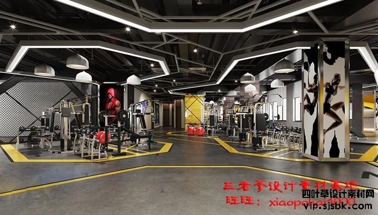 新瑜伽馆会所健身房3d模型体育器材3Dmax效果图设计素材-第42张图片