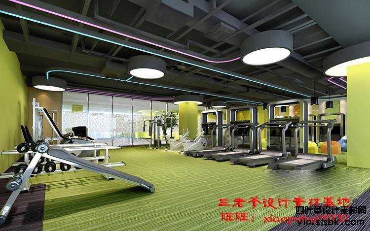 新瑜伽馆会所健身房3d模型体育器材3Dmax效果图设计素材-第83张图片
