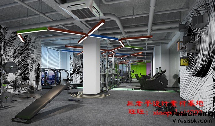 新瑜伽馆会所健身房3d模型体育器材3Dmax效果图设计素材-第76张图片