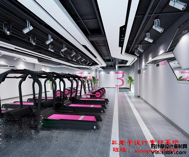 新瑜伽馆会所健身房3d模型体育器材3Dmax效果图设计素材-第70张图片