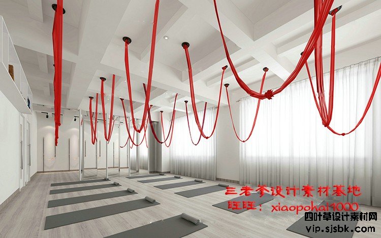 新瑜伽馆会所健身房3d模型体育器材3Dmax效果图设计素材-第66张图片