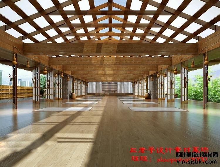 新瑜伽馆会所健身房3d模型体育器材3Dmax效果图设计素材-第72张图片