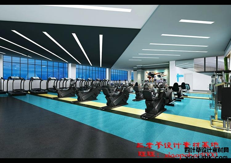 新瑜伽馆会所健身房3d模型体育器材3Dmax效果图设计素材-第81张图片