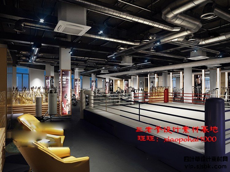 新瑜伽馆会所健身房3d模型体育器材3Dmax效果图设计素材-第91张图片